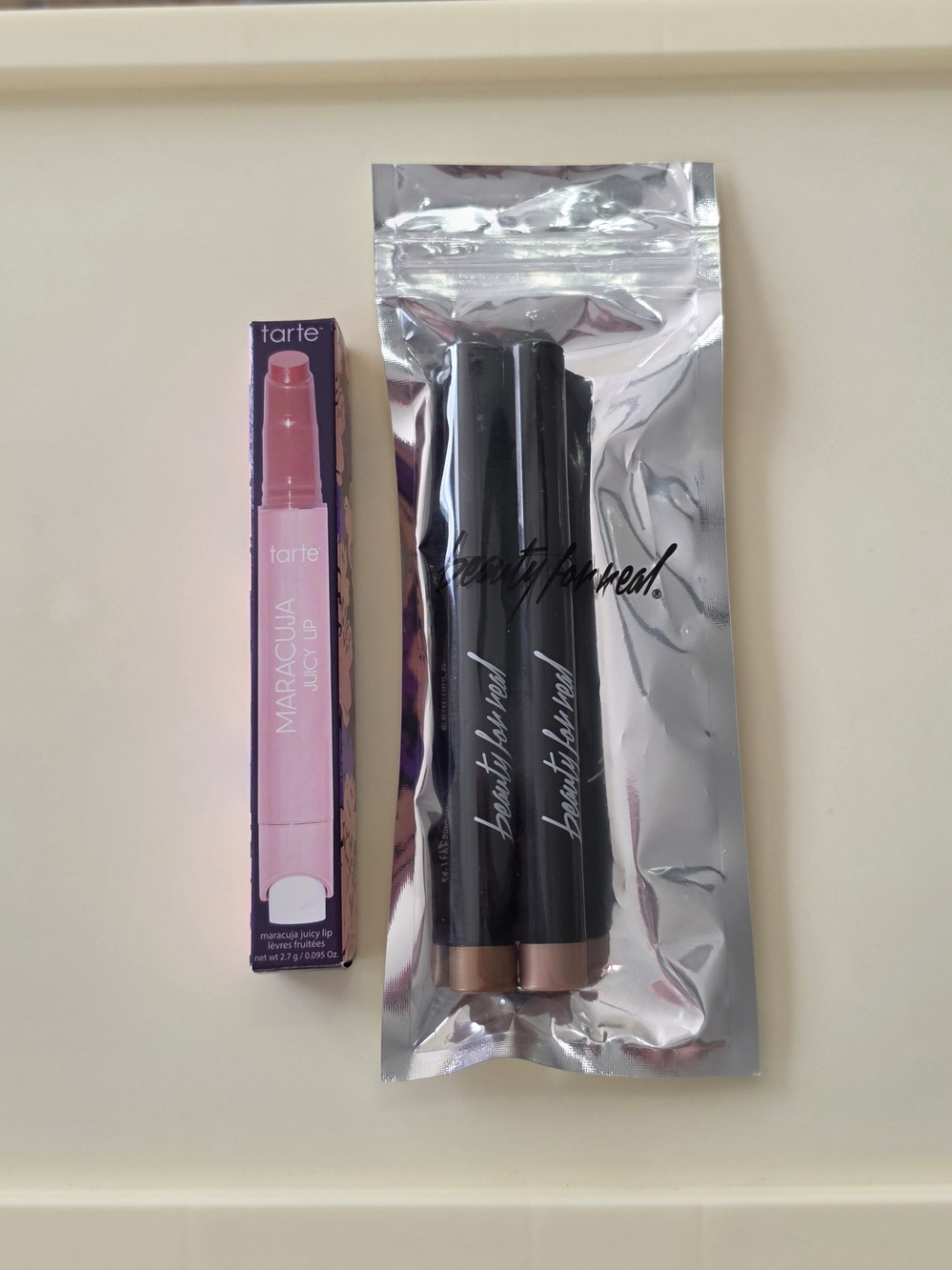 NWT Tarte Maracuja Lip Balm Rose + Beauty For Real Eyeshadow Stick Duo